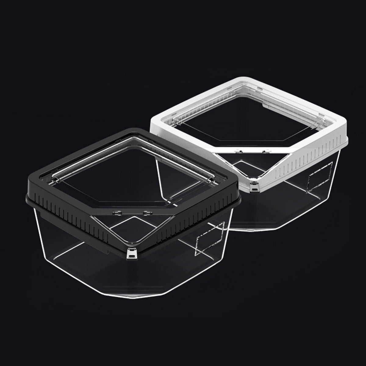 Transparent Reptile Feeding Box With Ventilated Lid