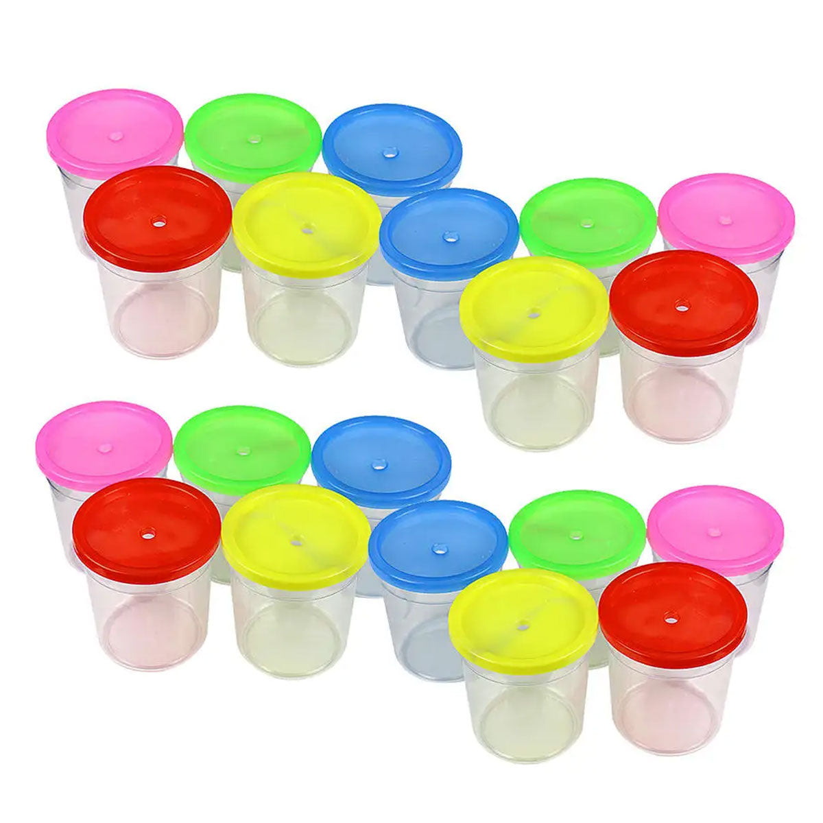 20PCS Mini Fish Cups with Lids Portable Clear Containers