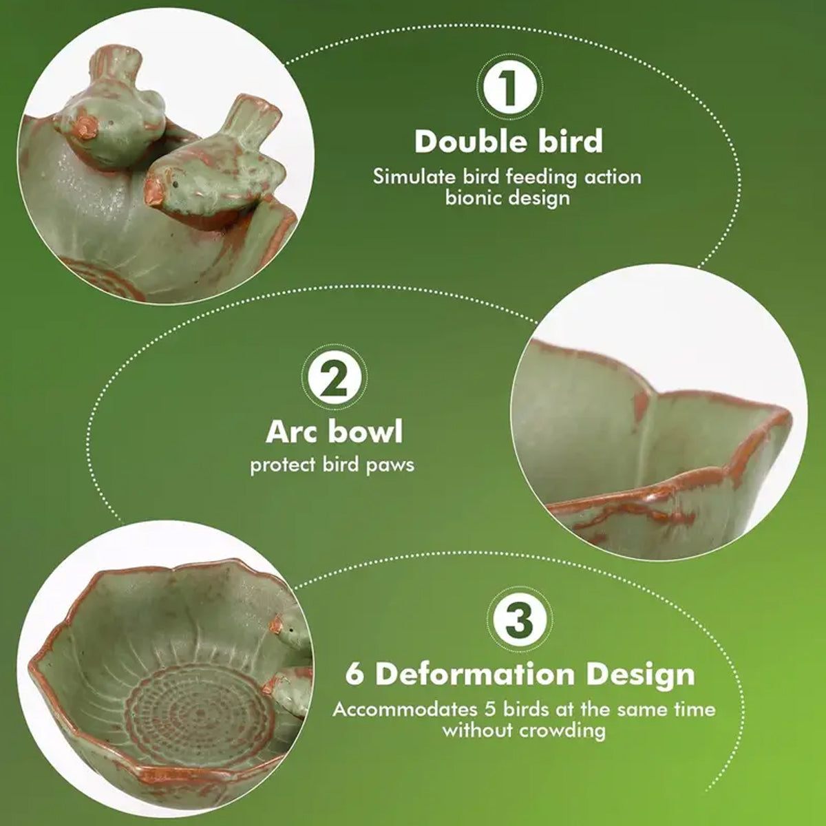 Ceramic Bird Bowl For Outdoor Feeding And Watering