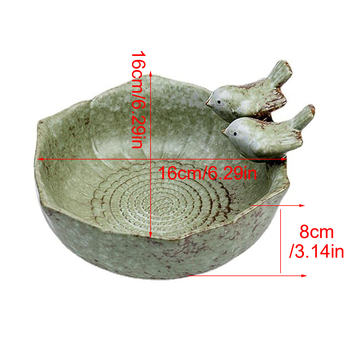 Ceramic Bird Bowl For Outdoor Feeding And Watering