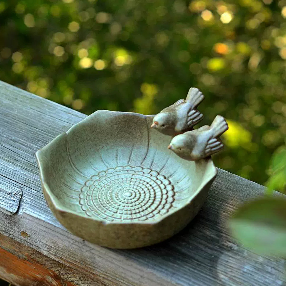 Ceramic Bird Bowl For Outdoor Feeding And Watering