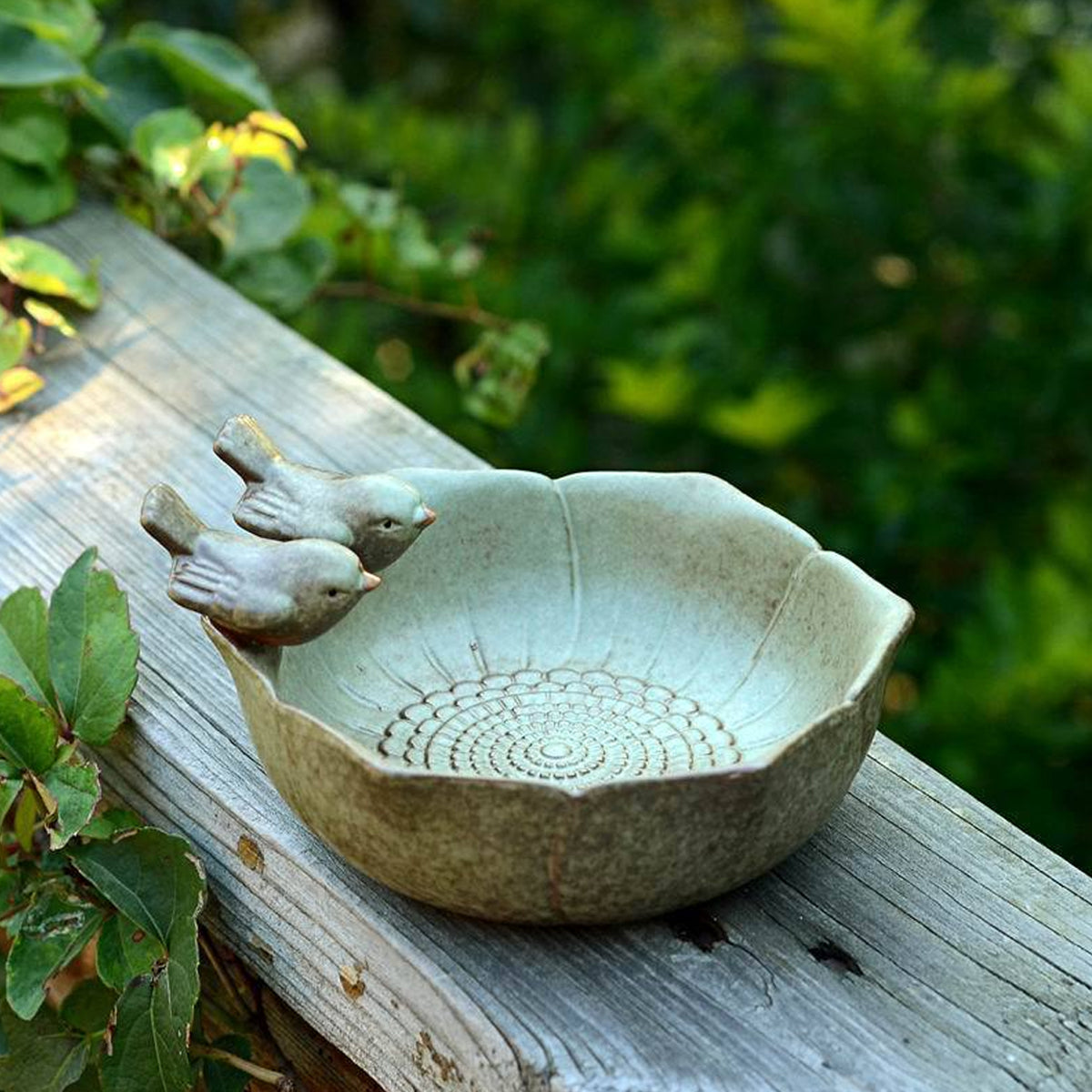 Ceramic Bird Bowl For Outdoor Feeding And Watering