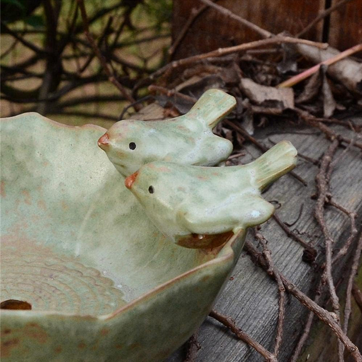 Ceramic Bird Bowl For Outdoor Feeding And Watering