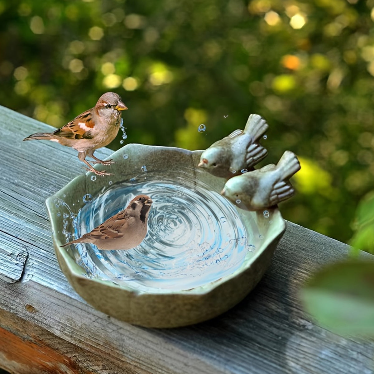 Ceramic Bird Bowl For Outdoor Feeding And Watering