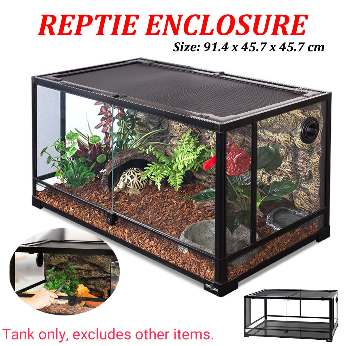 Glass Reptile Terrarium Habitat Enclosure