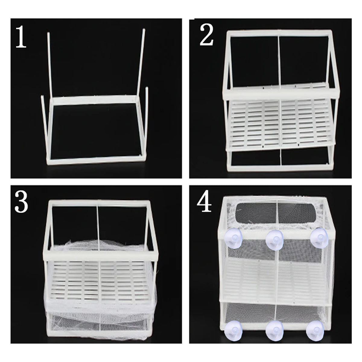 Guppy Fry Breeding Box Fish Tank Isolation Box with Mesh Divider