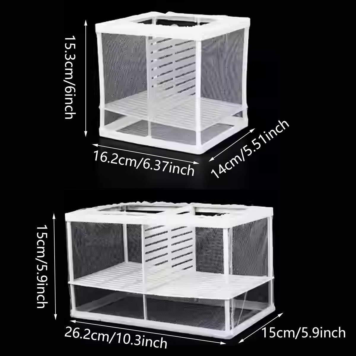 Guppy Fry Breeding Box Fish Tank Isolation Box with Mesh Divider