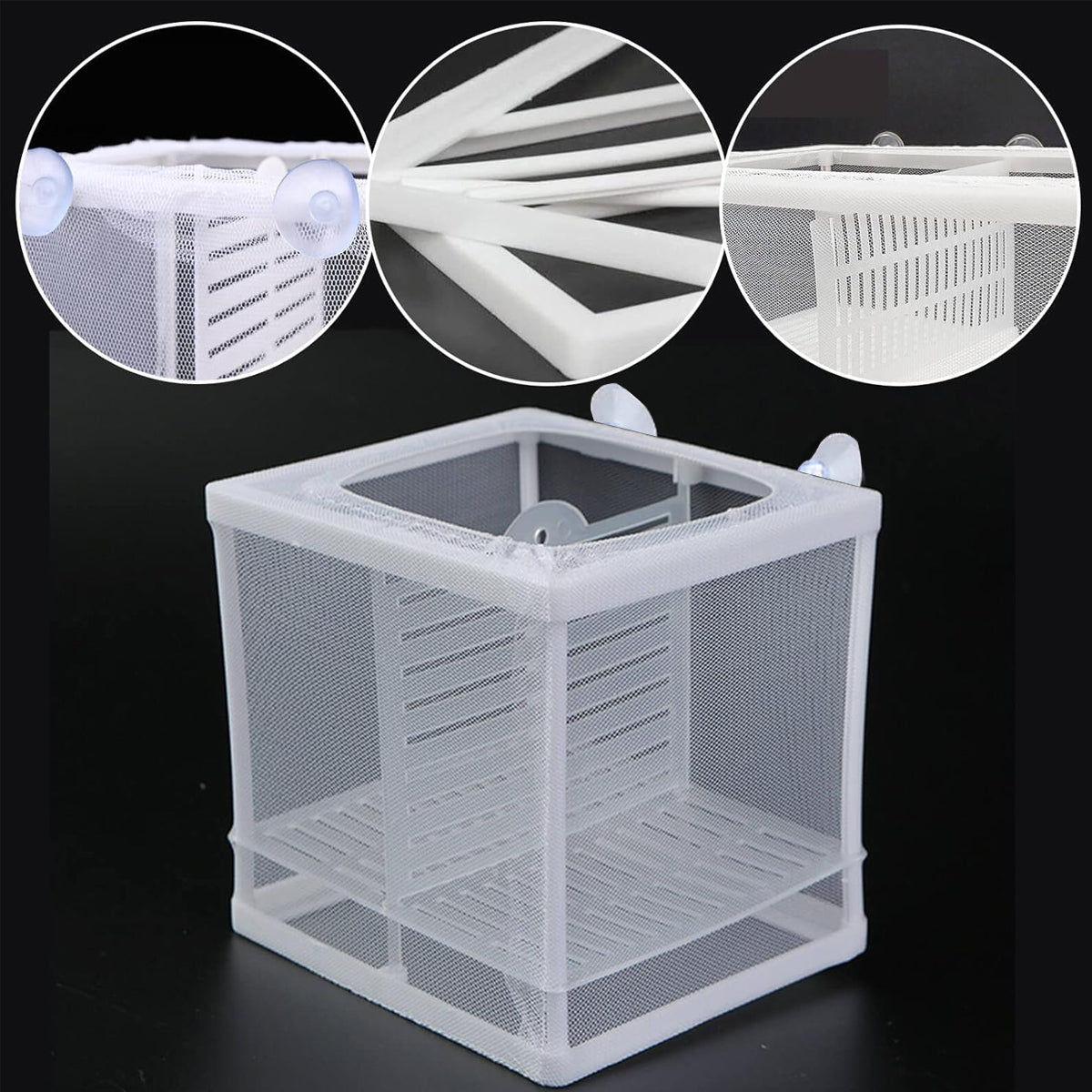 Guppy Fry Breeding Box Fish Tank Isolation Box with Mesh Divider