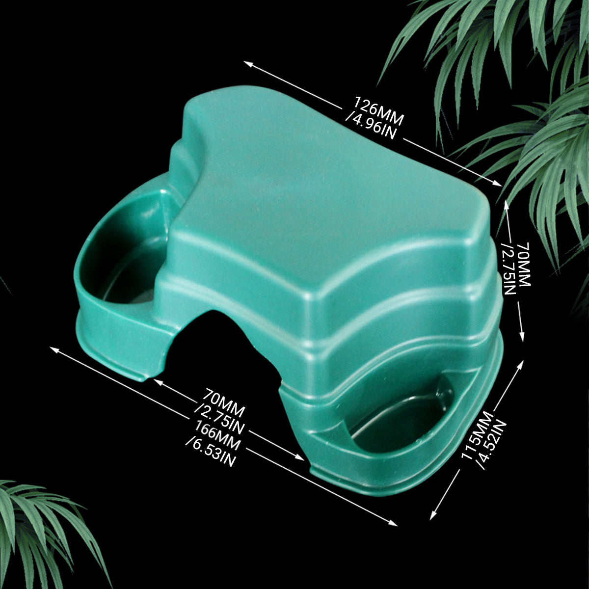 Multi-functional Reptile Cave Shelter with Feeding Basin