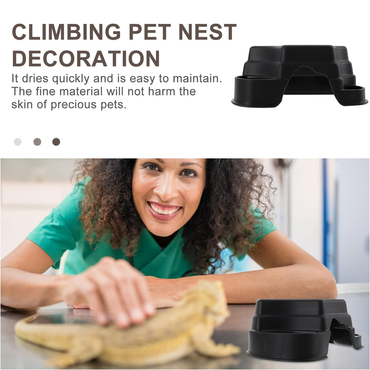 Multi-functional Reptile Cave Shelter with Feeding Basin