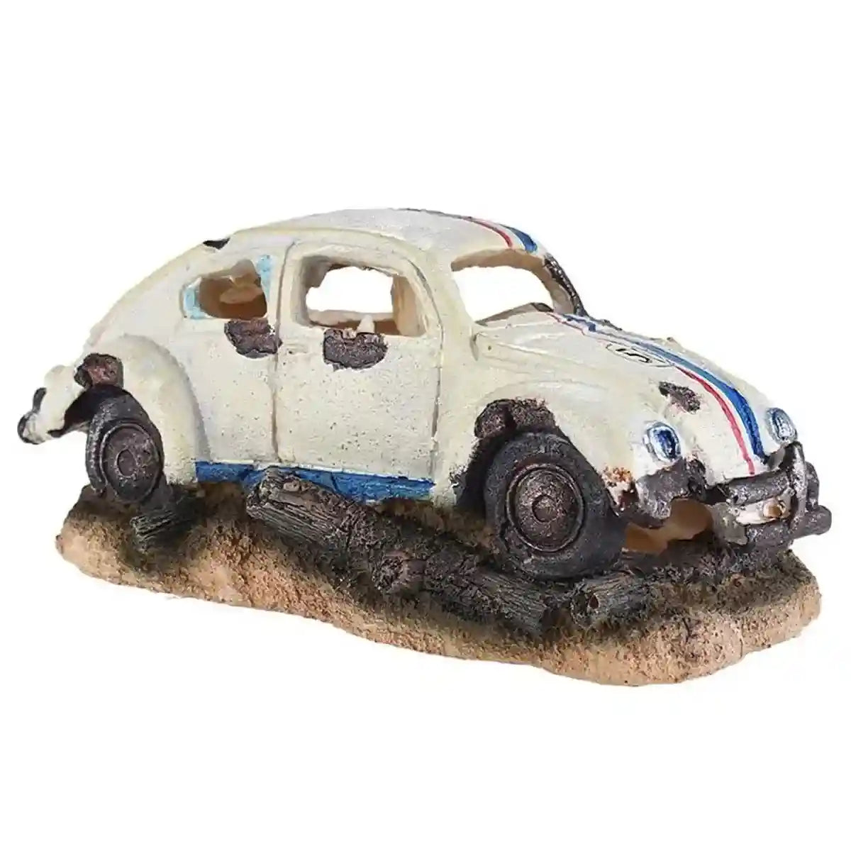 Resin Wrecked Car Aquarium Decoration with Air Bubbler Feature