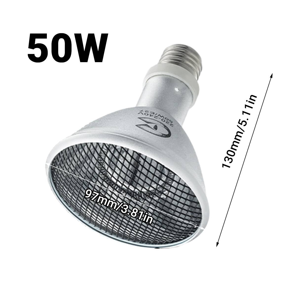 Reptile Infrared Heat Lamp 50W E27 Bulb
