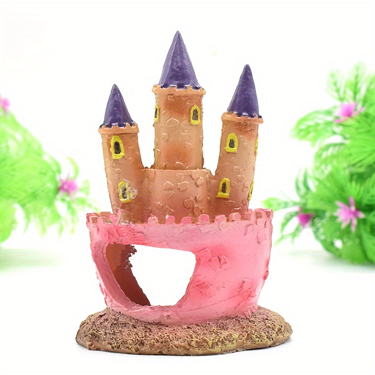 Resin Castle Aquarium Ornament Colorful Fish Tank Decoration & Hideout