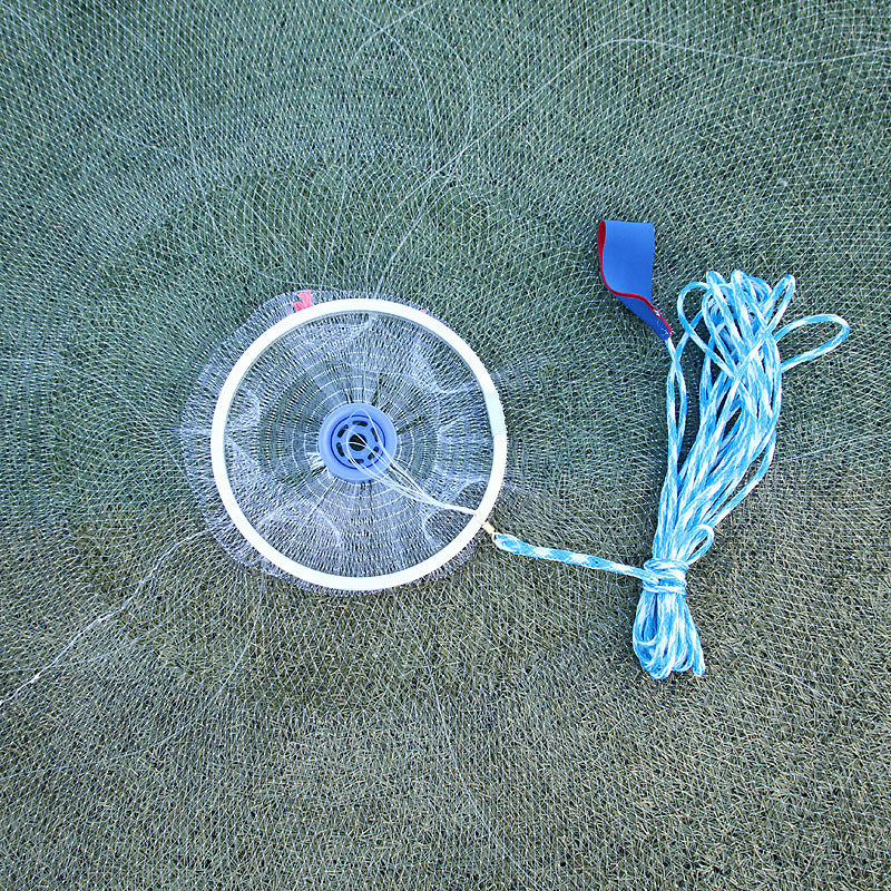 8ft 12ft Fishing Cast Net Quick Throw Nylon Mesh Drawstring Chain Bottom Spread