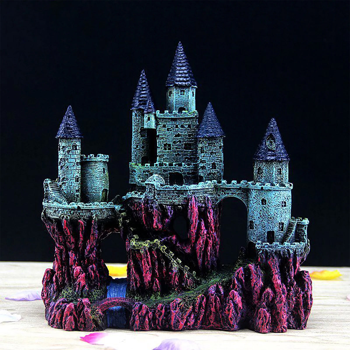 Aquarium Castle Ornament Fish Tank Decoration Medieval Style Resin Decor Home