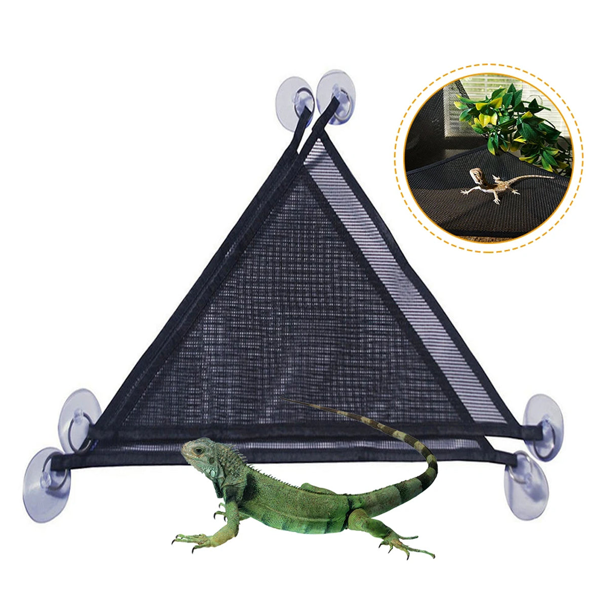 Reptile Hammock Set 2PCS Breathable Mesh With Suction Cups