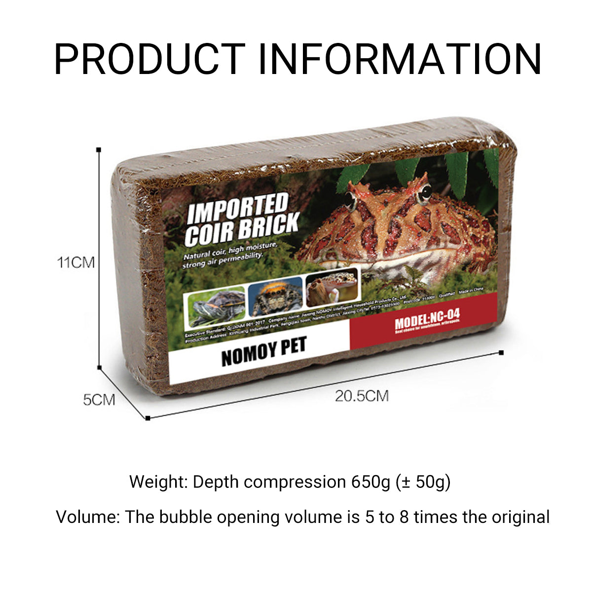 Natural Fiber Coconut Soil Pet Bedding Blocks Safe for Reptiles & Amphibians