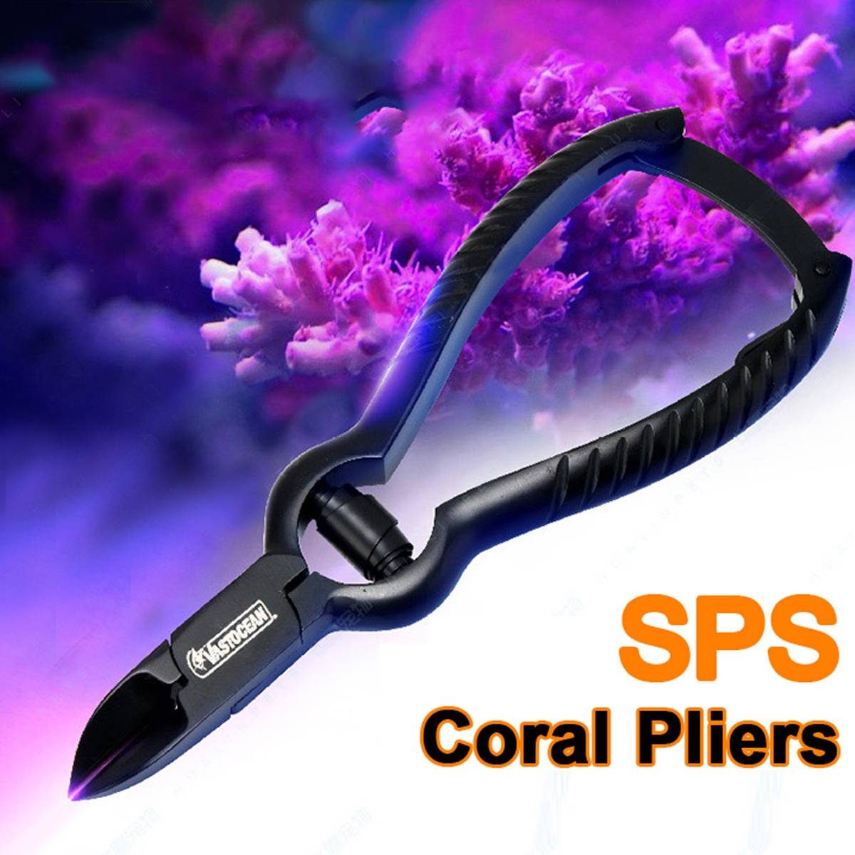 Large VASTOCEAN stainless steel coral scissors for reef aquariums – product view 7