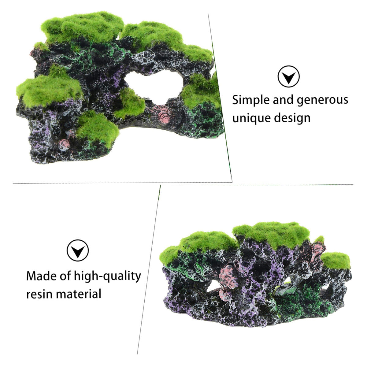 Resin Flocking Rock Aquarium Ornament
