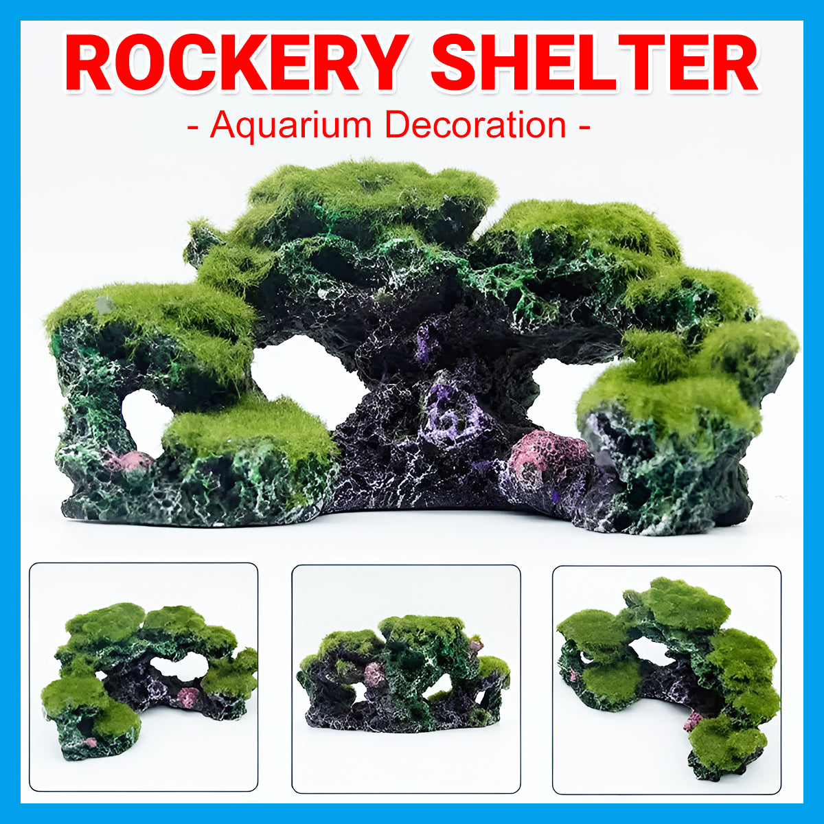 Resin Flocking Rock Aquarium Ornament