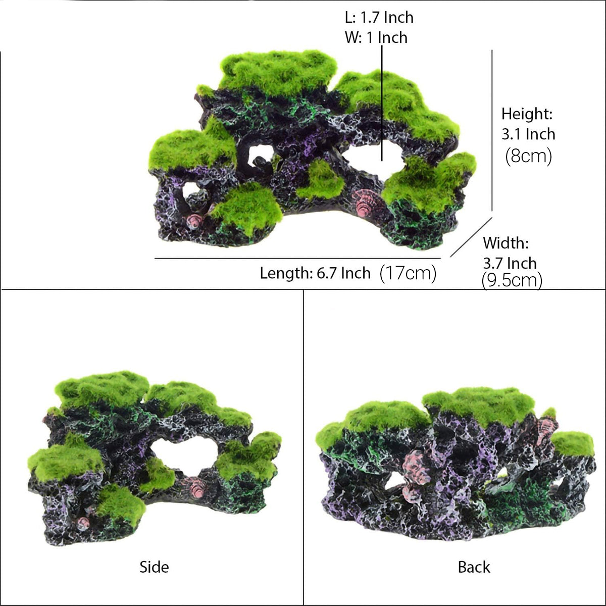 Resin Flocking Rock Aquarium Ornament