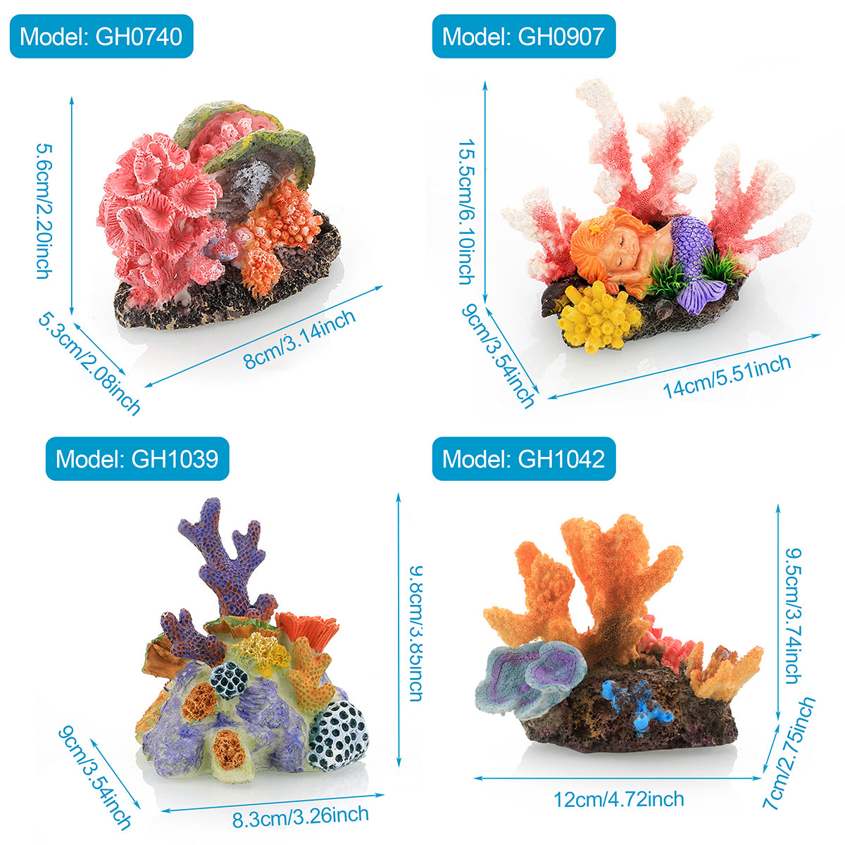 Simulation Coral Aquarium Decoration Resin Reef Ornament