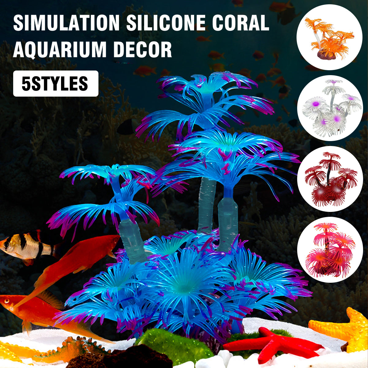 Soft Silicone Coral Aquarium Decoration for Fish Tank Landscape