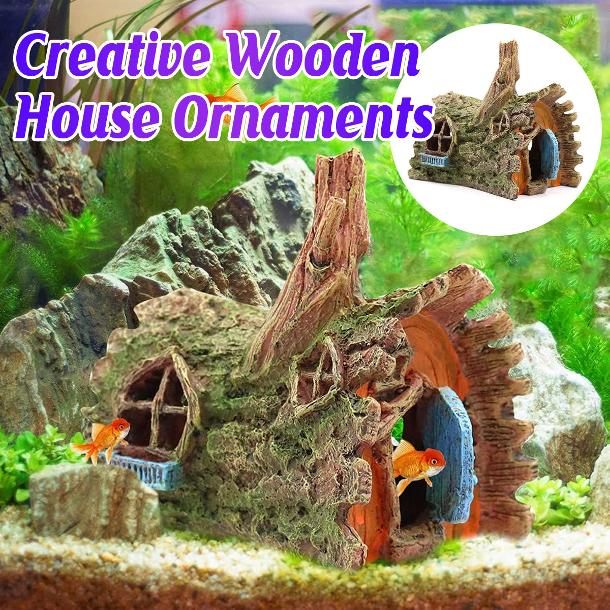 Resin Tree House Aquarium Cave Ornament