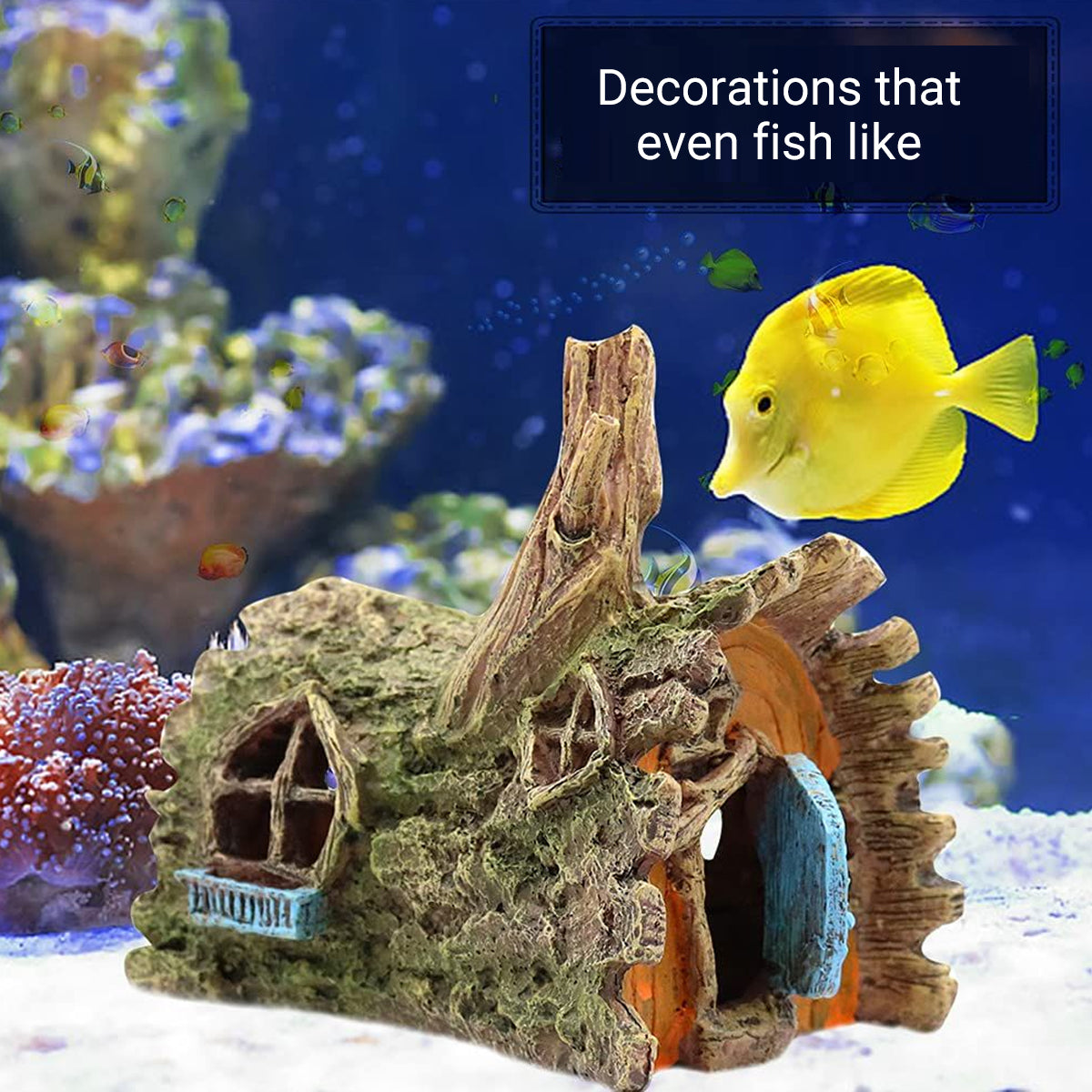 Resin Tree House Aquarium Cave Ornament