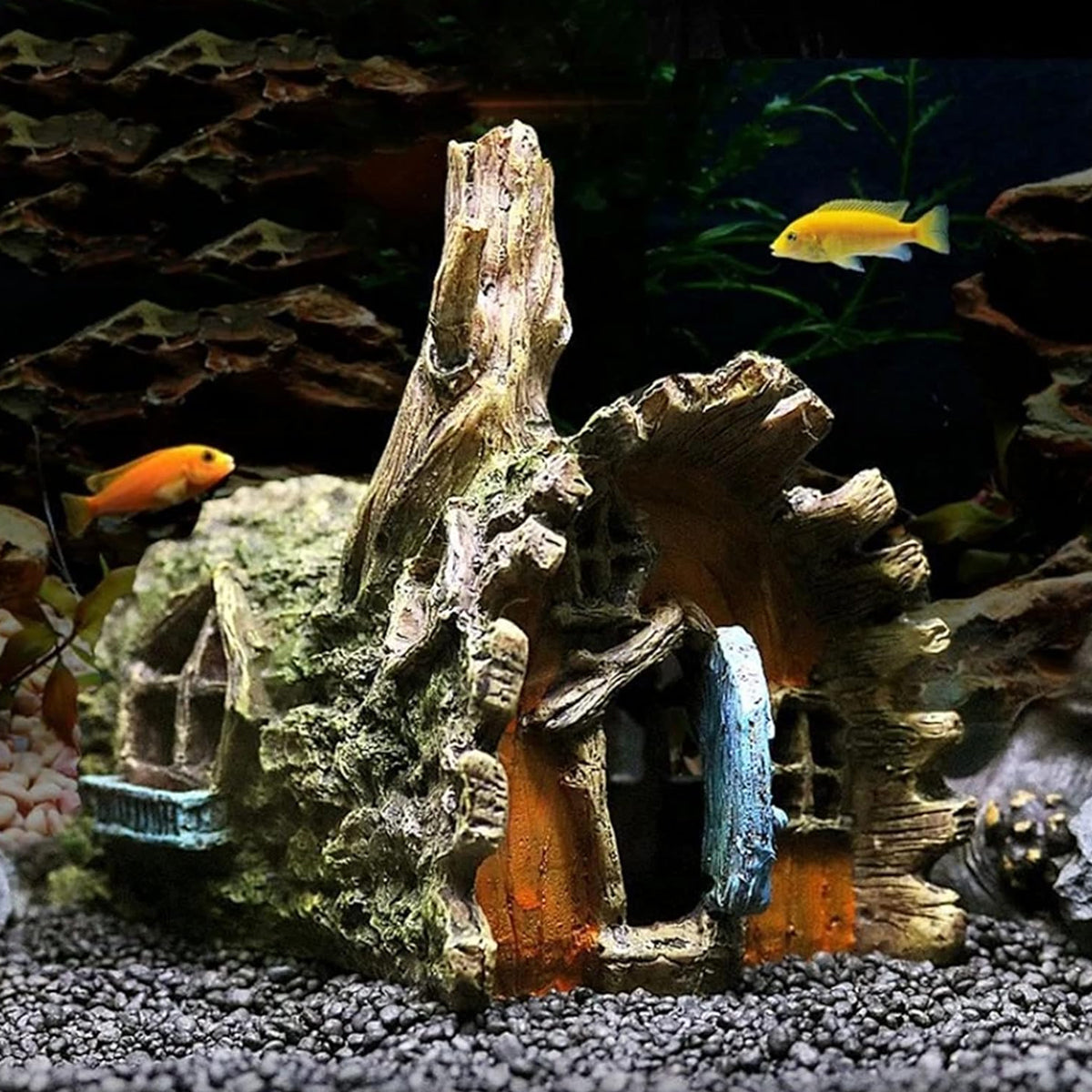 Resin Tree House Aquarium Cave Ornament