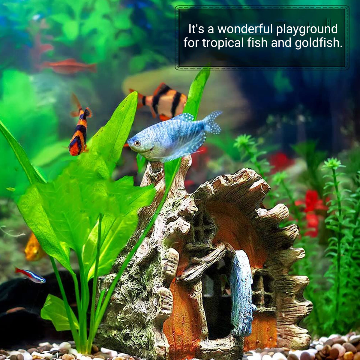 Resin Tree House Aquarium Cave Ornament