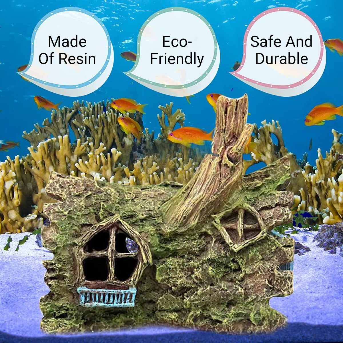Resin Tree House Aquarium Cave Ornament