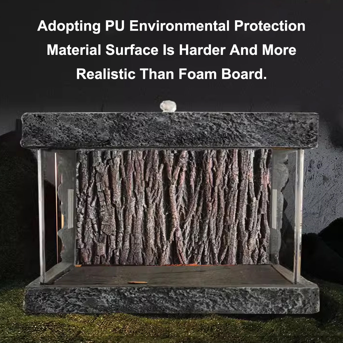 3D Reptile Tank Background Plate Aquarium Bark Rock Decor