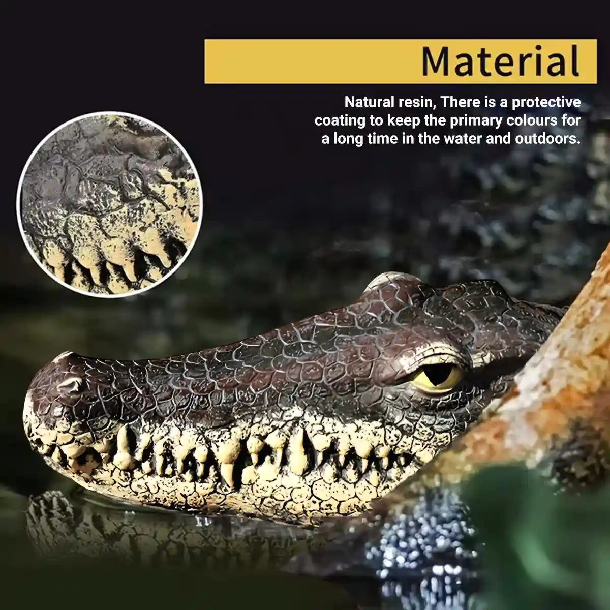 Floating Crocodile Head Ornament for Pool and Pond Decoration