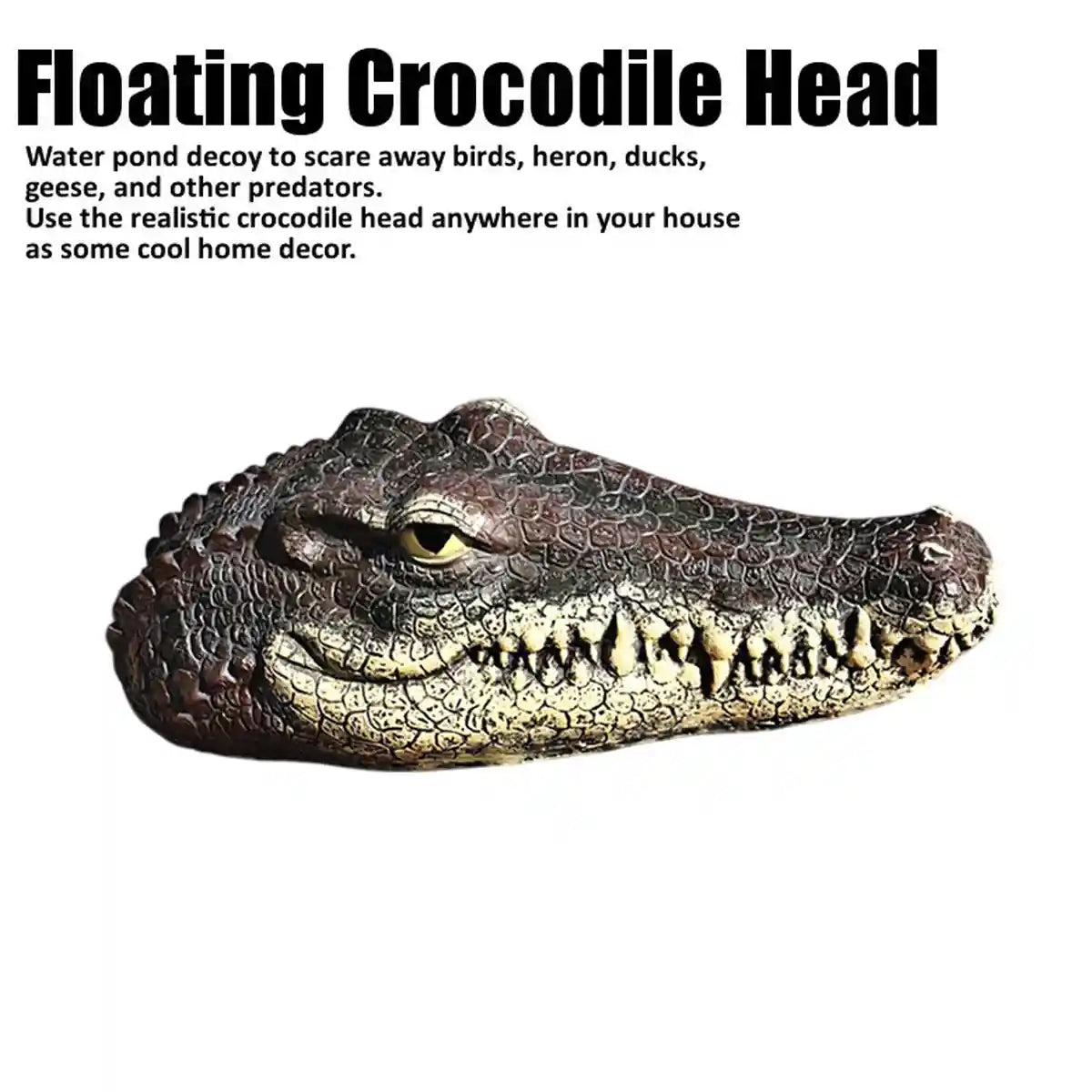 Floating Crocodile Head Ornament for Pool and Pond Decoration