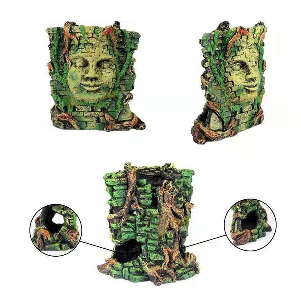 Ancient Easter Island Aquarium Ornament Resin Decoration Statue
