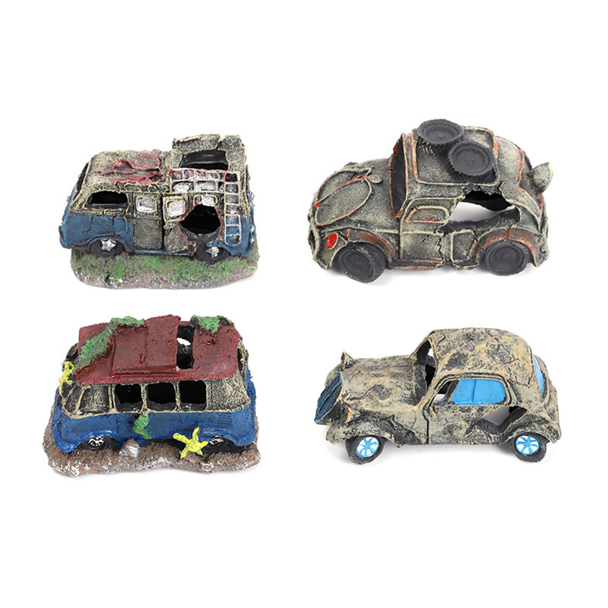 Creative Car Wreck Aquarium Decoration Shrimp Fish Hideout