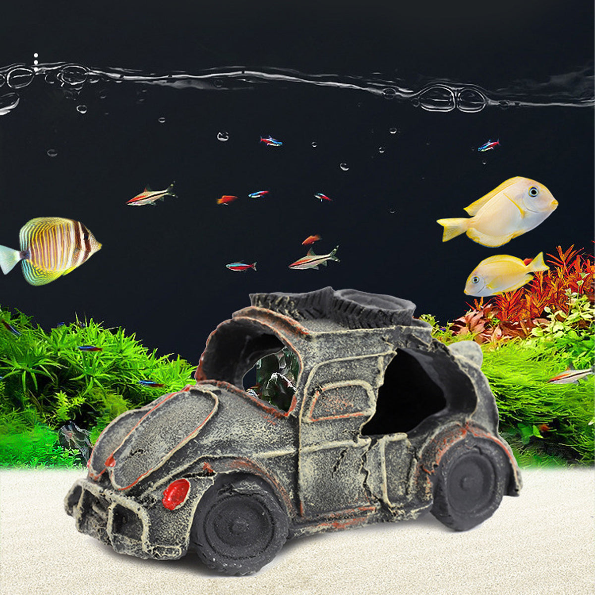 Creative Car Wreck Aquarium Decoration Shrimp Fish Hideout