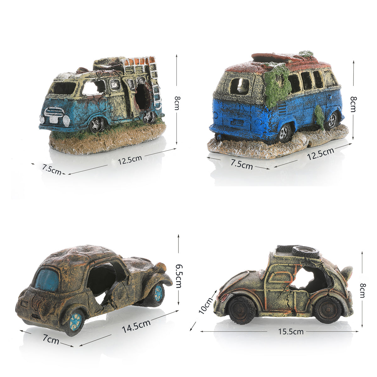 Creative Car Wreck Aquarium Decoration Shrimp Fish Hideout