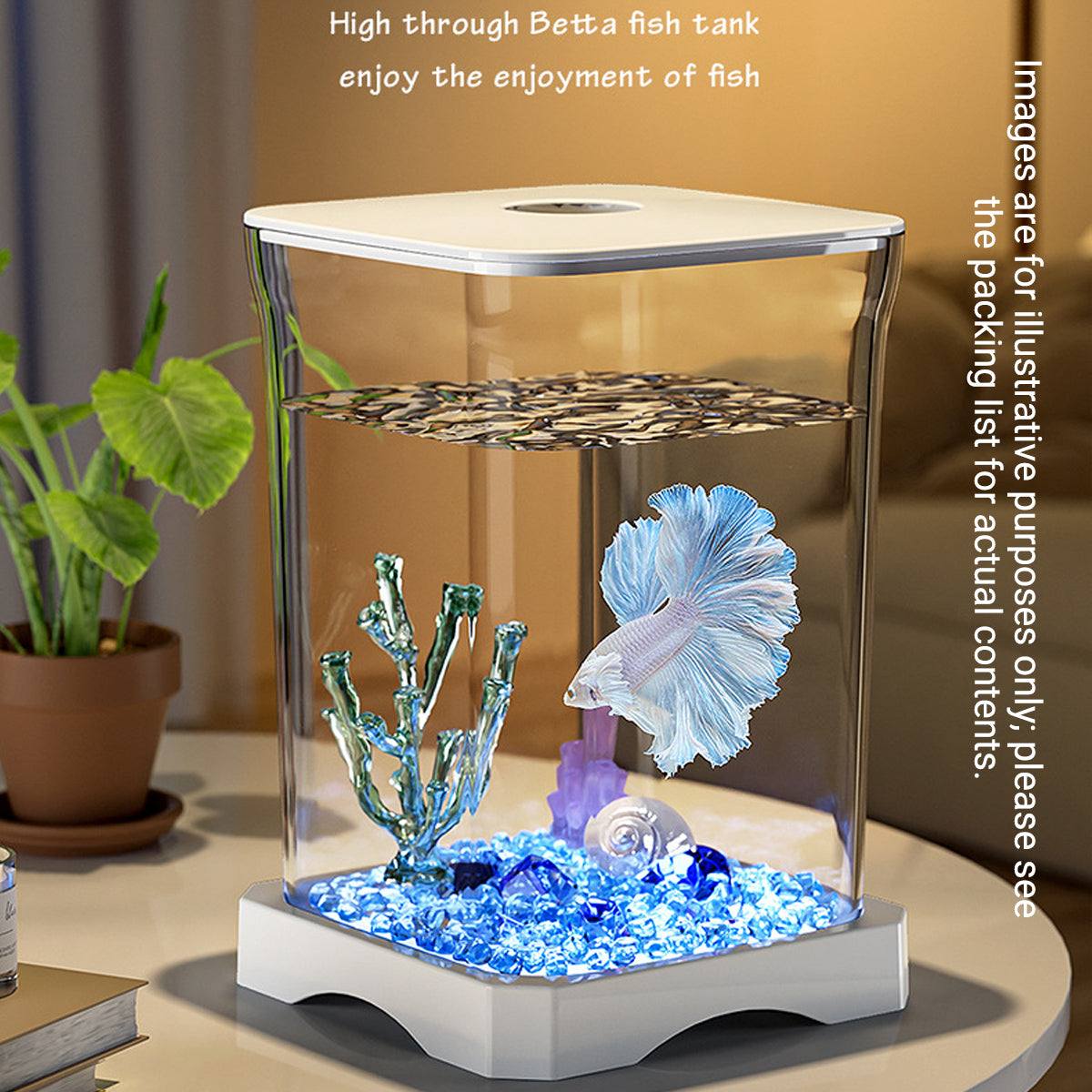 LED Desktop Betta Fish Tank Mini Aquarium