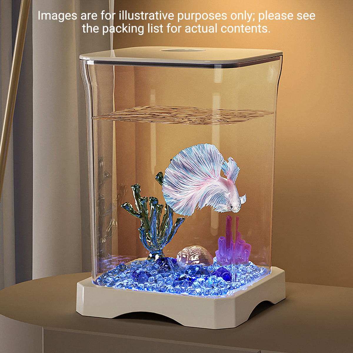 LED Desktop Betta Fish Tank Mini Aquarium