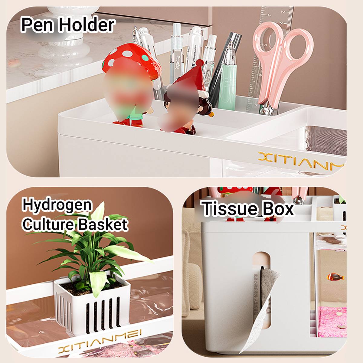 Desktop Fish Tank Tissue Box Aquarium
