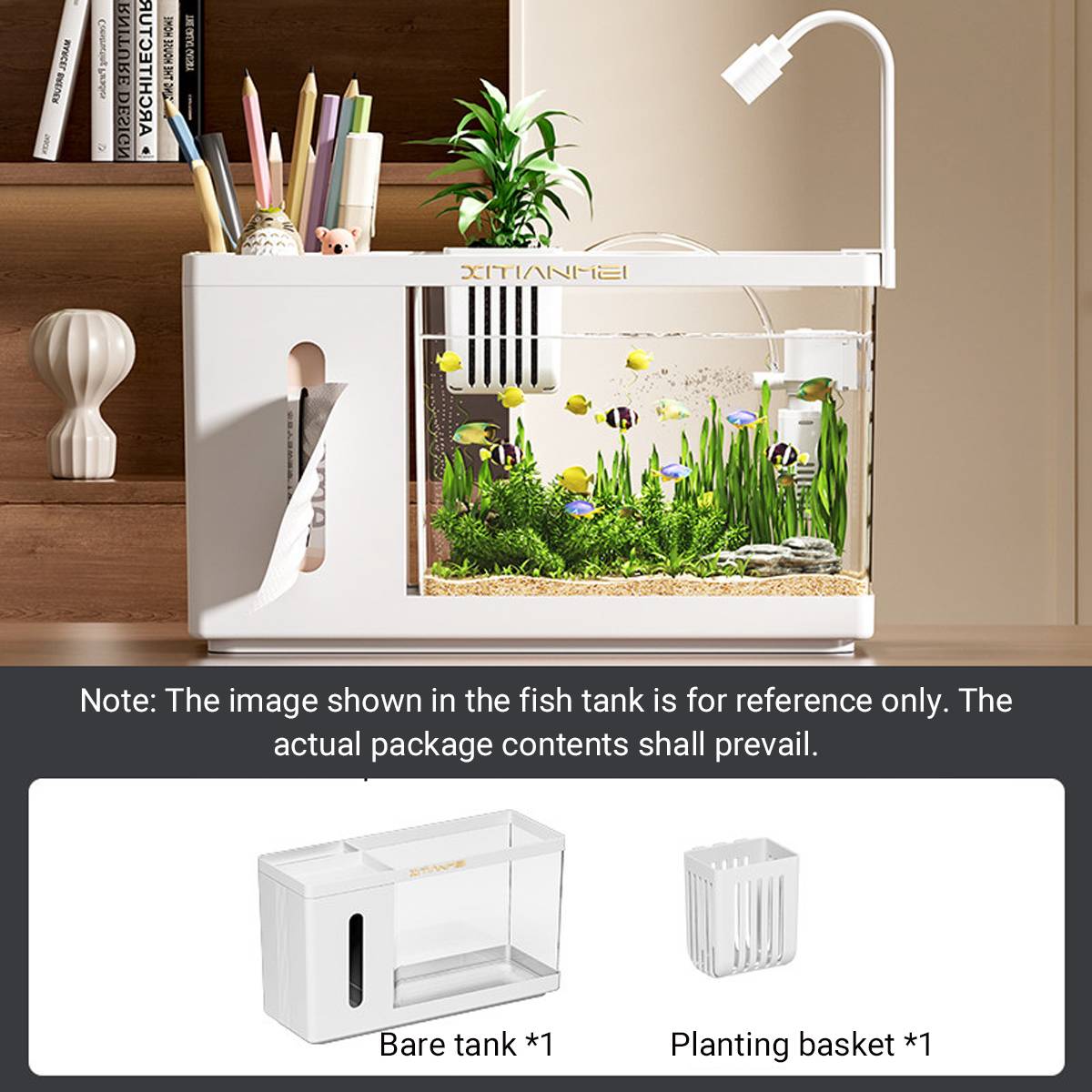Desktop Fish Tank Tissue Box Aquarium