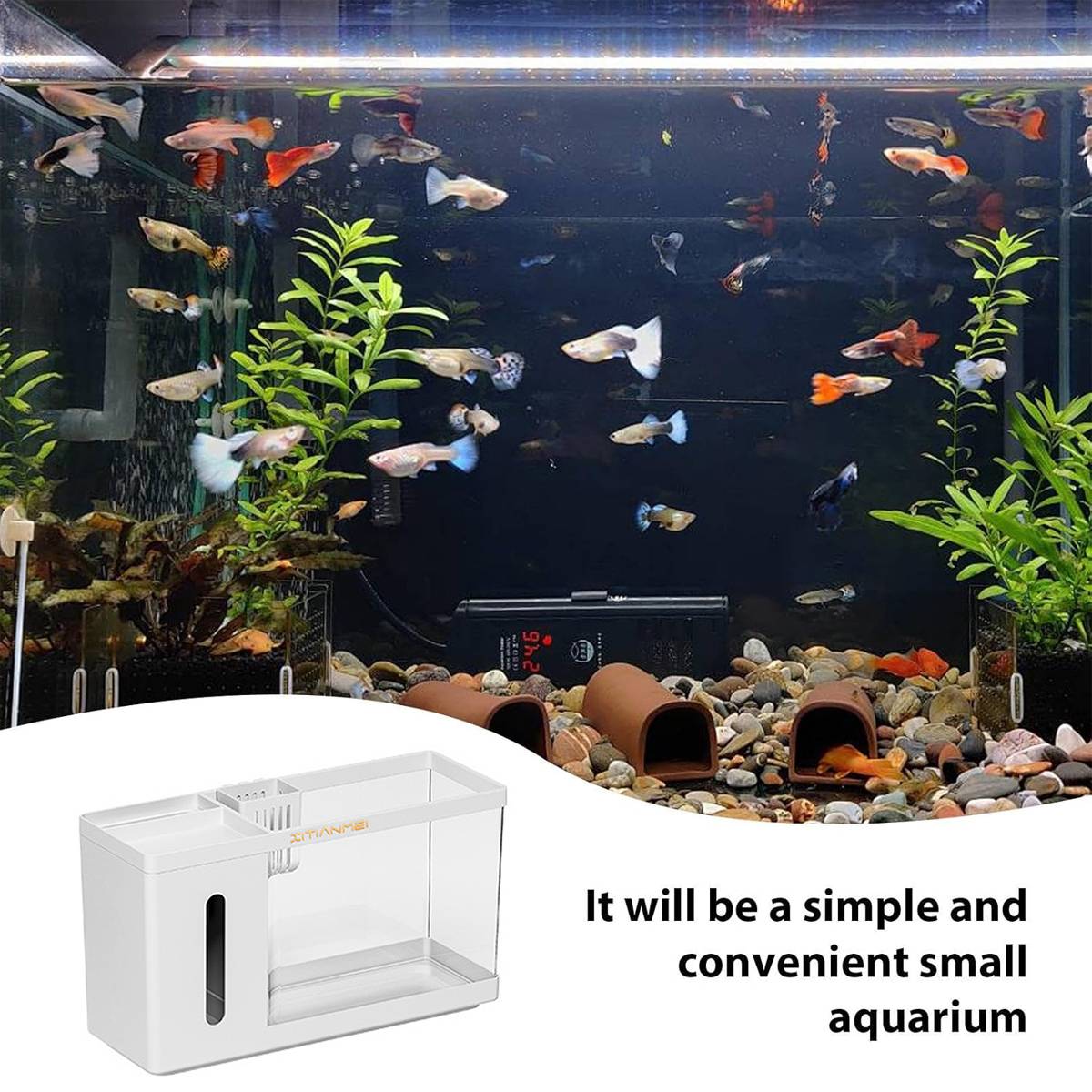 Desktop Fish Tank Tissue Box Aquarium