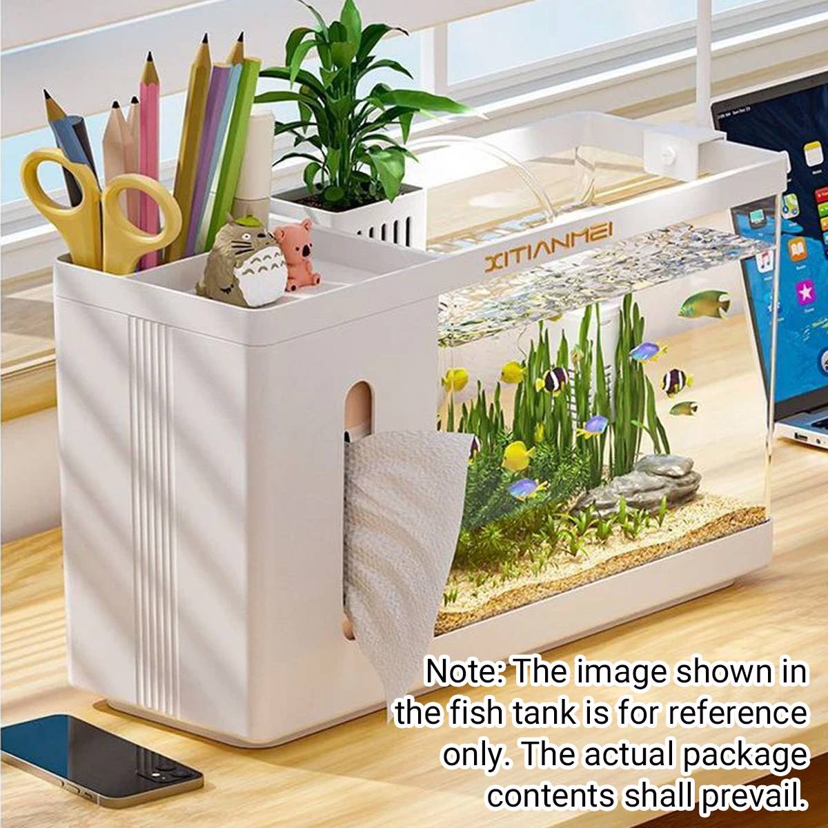 Desktop Fish Tank Tissue Box Aquarium