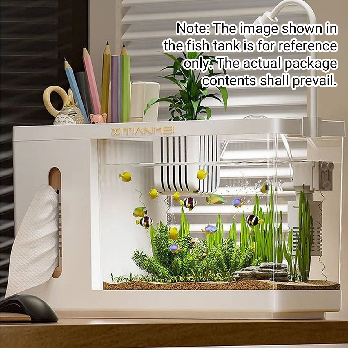 Desktop Fish Tank Tissue Box Aquarium
