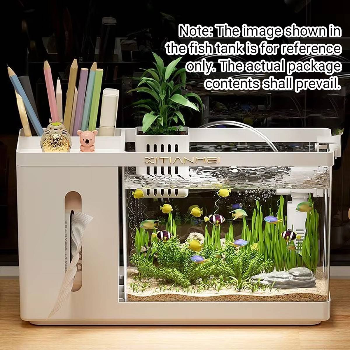 Desktop Fish Tank Tissue Box Aquarium