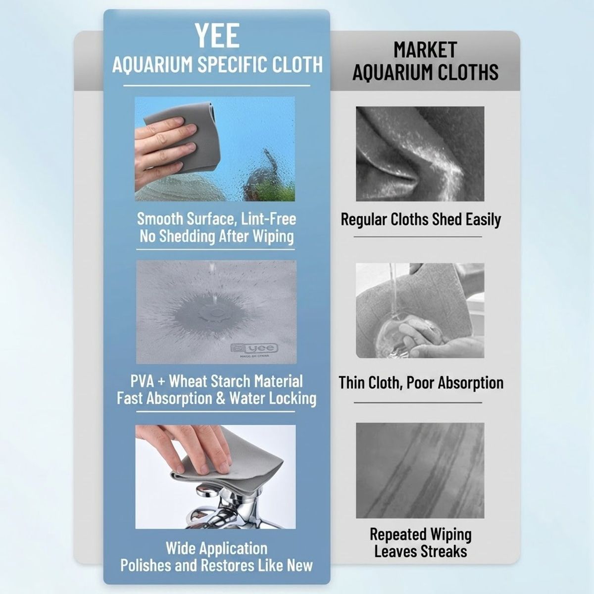 2 Pcs Aquarium Cleaning Cloths for Glass