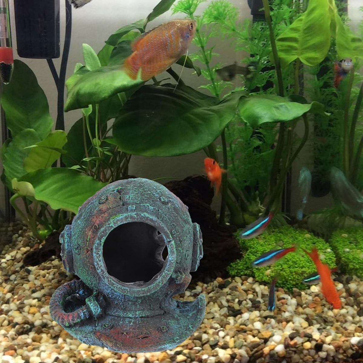 Resin Diving Helmet Aquarium Ornament
