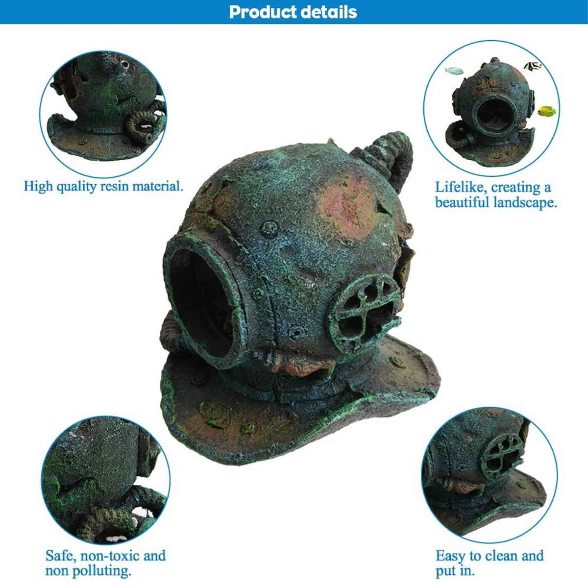 Resin Diving Helmet Aquarium Ornament